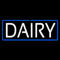 White Dairy With Blue Border Neonreclame