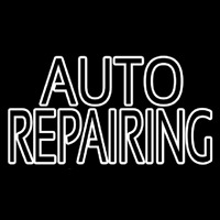 White Double Stroke Auto Repair Neonreclame