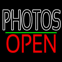 White Double Stroke Photo Open 1 Neonreclame