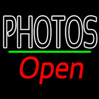 White Double Stroke Photo Open 2 Neonreclame