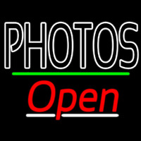 White Double Stroke Photo Open 3 Neonreclame