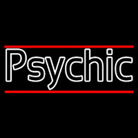White Double Stroke Psychic And Red Line Neonreclame