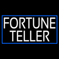 White Fortune Teller With Blue Border Neonreclame
