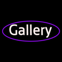 White Gallery Oval Border Neonreclame