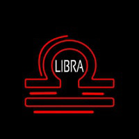 White Libra Zodiac Neonreclame