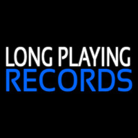 White Long Playing Blue Records Block 1 Neonreclame