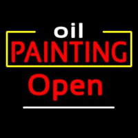 White Oil Red Painting Open Neonreclame