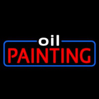 White Oil Red Painting With Border 1 Neonreclame