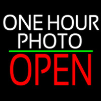 White One Hour Photo Open 1 Neonreclame