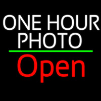 White One Hour Photo Open 2 Neonreclame