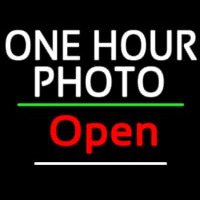 White One Hour Photo Open 3 Neonreclame