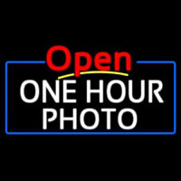 White One Hour Photo Open 4 Neonreclame