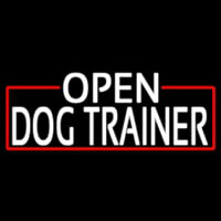 White Open Dog Trainer With Red Border Neonreclame