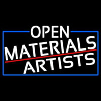 White Open Materials Artists With Blue Border Neonreclame
