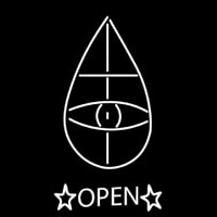 White Open Neonreclame