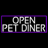 White Open Pet Diner With Purple Border Neonreclame