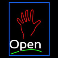 White Open Psychic Blue Border Neonreclame