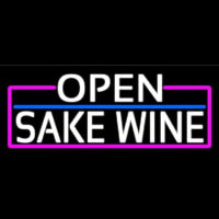 White Open Sake Wine With Pink Border Neonreclame