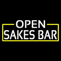 White Open Sakes Bar With Blue Border Neonreclame