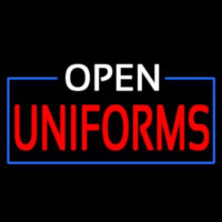 White Open Uniforms Blue Border Neonreclame