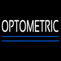 White Optometric Blue Lines Neonreclame