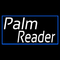 White Palm Reader Blue Rectangle Neonreclame