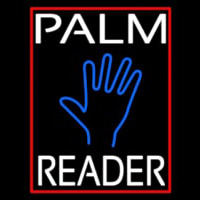White Palm Reader Red Border Neonreclame