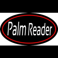 White Palm Reader Red Border Neonreclame