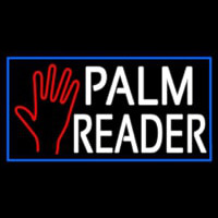White Palm Reader With Blue Border Neonreclame