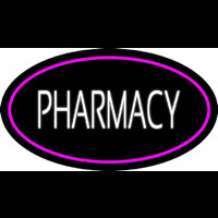 White Pharmacy Pink Oval Border Neonreclame