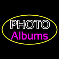 White Photo Album With Yellow Oval Neonreclame