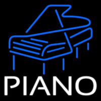 White Piano Blue Logo 4 Neonreclame