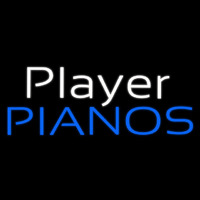 White Player Blue Pianos Block Neonreclame