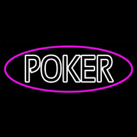 White Poker With Oval Neonreclame