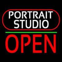White Portrait Studio Open 1 Neonreclame