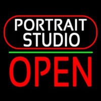 White Portrait Studio Open 2 Neonreclame