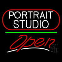 White Portrait Studio Open 3 Neonreclame