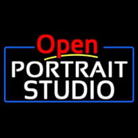 White Portrait Studio Open 4 Neonreclame