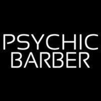 White Psychic Barber Neonreclame