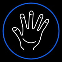 White Psychic Palm And Blue Border Neonreclame