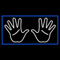 White Psychic Palms Blue Border Neonreclame