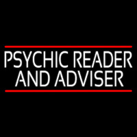 White Psychic Reader And Advisor With Red Line Neonreclame