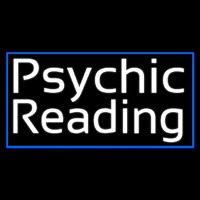 White Psychic Reading And Blue Border Neonreclame