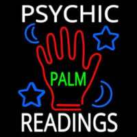 White Psychic Readings Green Palm With Logo Neonreclame