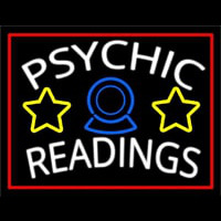 White Psychic Readings Red Border Neonreclame