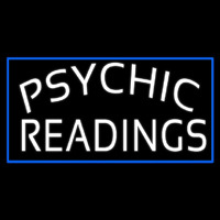 White Psychic Readings With Blue Border Neonreclame