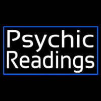 White Psychic Readings With Blue Border Neonreclame