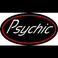 White Psychic Red Border Neonreclame
