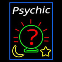 White Psychic With Blue Border Neonreclame