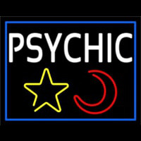 White Psychic With Moon And Star Neonreclame